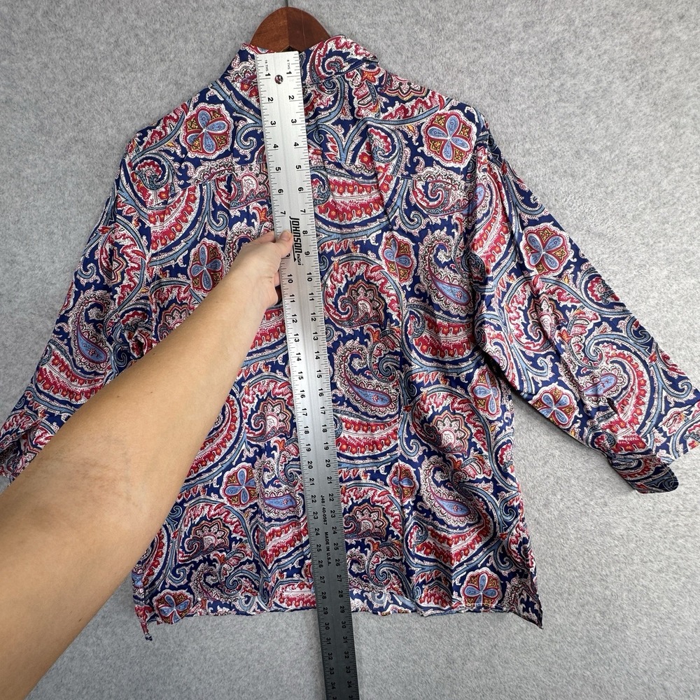 Lauren Ralph Lauren LRL Womens 1XL Colorful Paisley Cotton Button Up Shirt Top - Picture 16 of 16